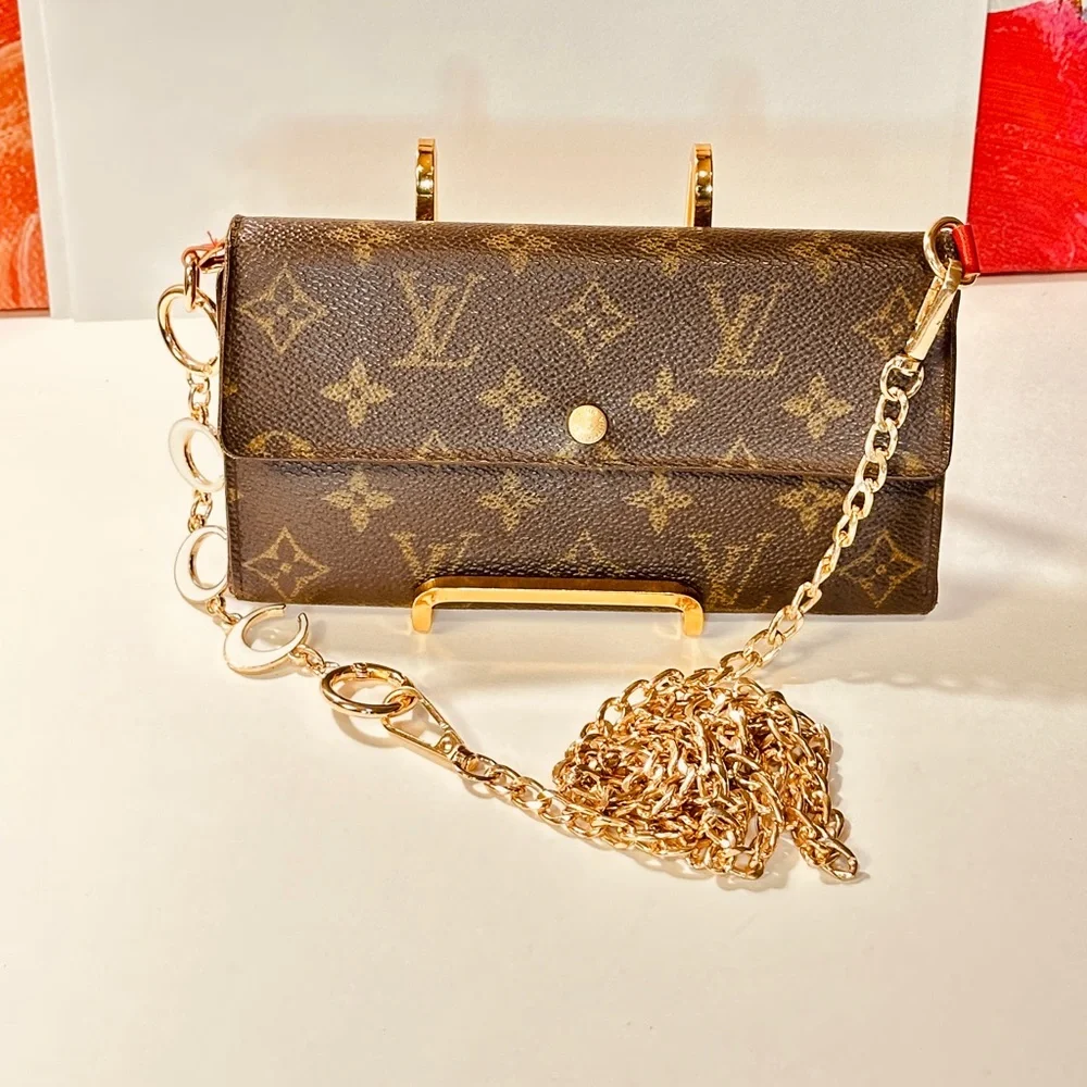 Sold out Monogram The Sarah long wallet with Gold Chain. - Picture 1 of 14